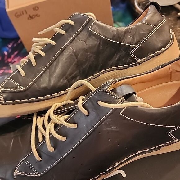 Men's Black Leather Casual Shoes Josef Seibel size eu 41(8)US NIB - Picture 6 of 9